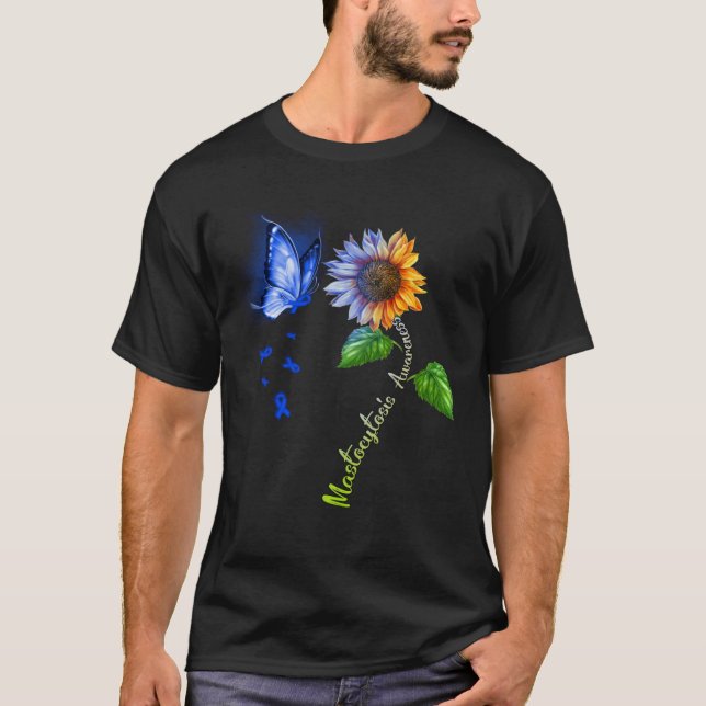 Butterfly Sunflower Mastocytosis Awareness T-Shirt (Front)