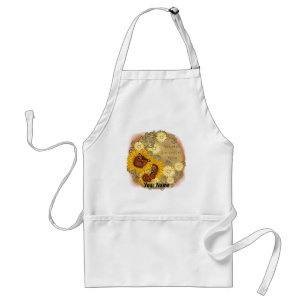 Butterfly Sunflower Mum custom name Apron