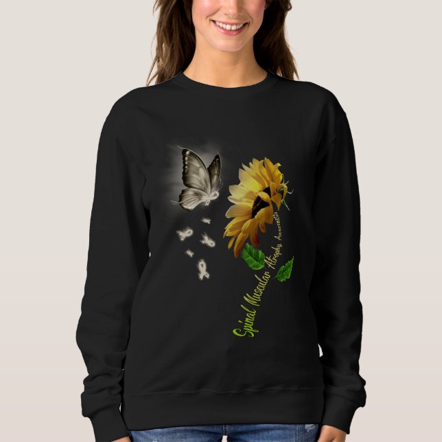 Butterfly Sunflower Spinal Muscular Atrophy Awaren Sweatshirt (Front)