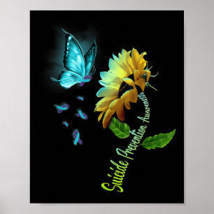 Butterfly Sunflower Suicide Prevention Awareness Poster