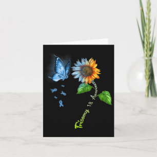Butterfly Sunflower Trisomy 18 Awareness Card