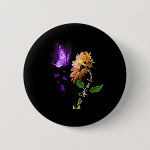 Butterfly Sunflower Turner Syndrome Awareness 6 Cm Round Badge