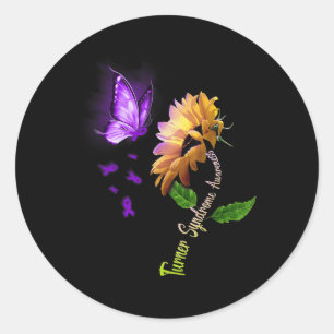 Butterfly Sunflower Turner Syndrome Awareness Classic Round Sticker
