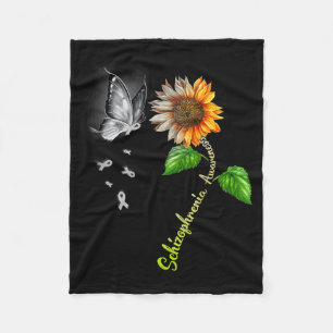 Butterfly Suower Schizophrenia Awareness Fleece Blanket