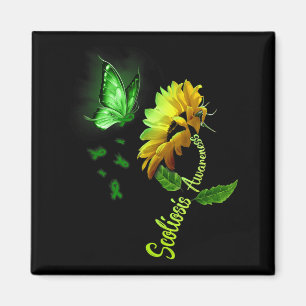 Butterfly Suower Scoliosis Awareness Magnet