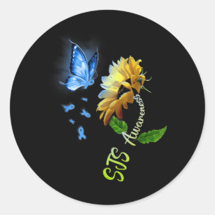 Butterfly Suower SJS Awareness Classic Round Sticker