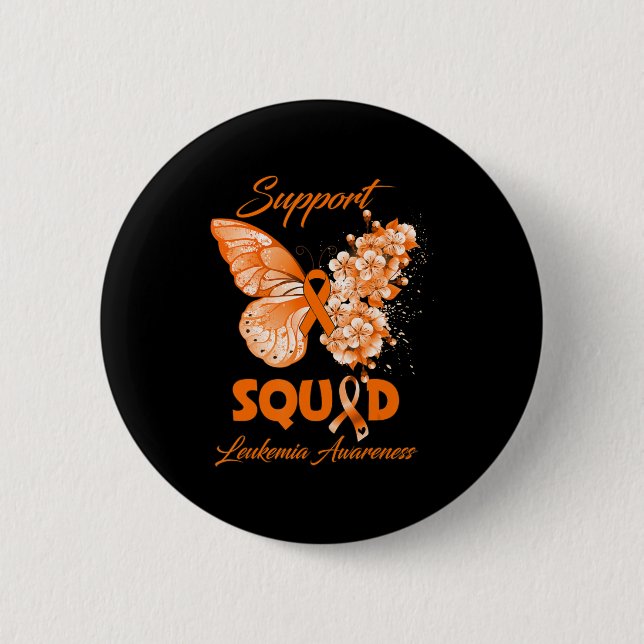Butterfly Support Squad Leukaemia Awareness  6 Cm Round Badge (Front)