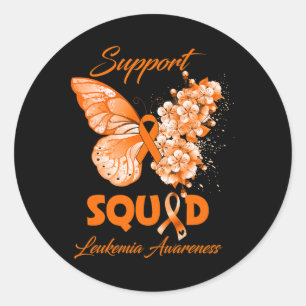 Butterfly Support Squad Leukaemia Awareness  Classic Round Sticker