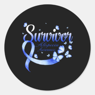 Butterfly Survivor Alopecia Awareness Classic Round Sticker