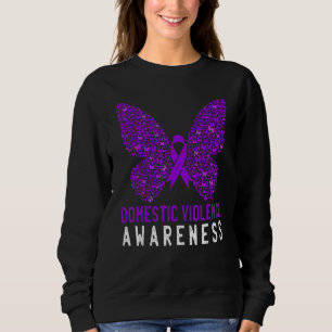 Butterfly Survivor Domestic Violence Awareness Pur Sweatshirt
