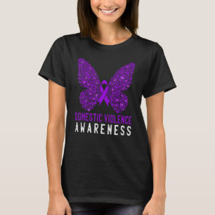 Butterfly Survivor Domestic Violence Awareness Pur T-Shirt