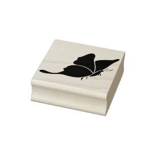 butterfly swallowtail profile silhouette art stamp