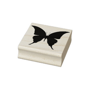butterfly swallowtail silhouette art stamp