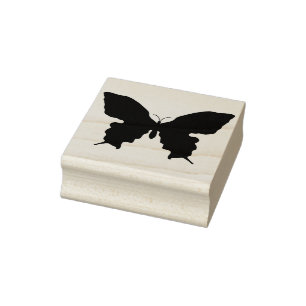 butterfly swallowtail silhouette art stamp
