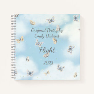 Butterfly Swarm in Dreamy Blue Sky Personalised Notebook