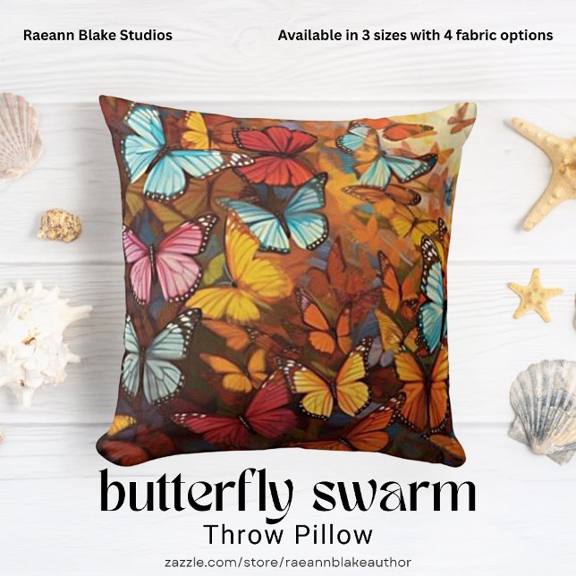 Butterfly Swarm Throw Pillow (Creator Uploaded)