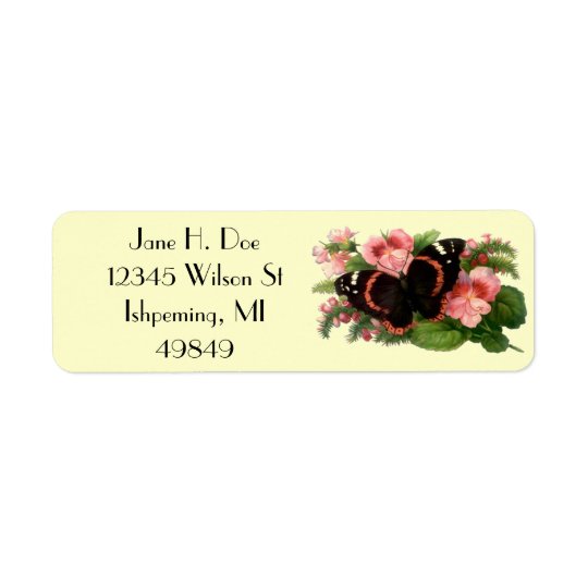 Butterfly Sweet Pea Garden Return Address Labels