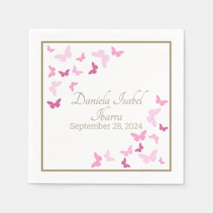 Butterfly Sweet Sixteen Quinceanera Shower Napkin