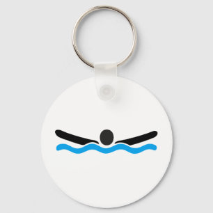 butterfly swimming key ring