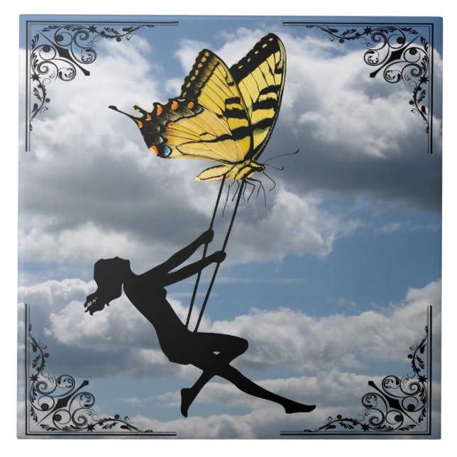 BUTTERFLY SWINGER CERAMIC TILE (Front)