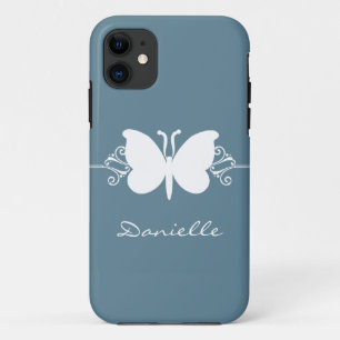Butterfly Swirl BT iPhone 5 Case, Blue 11 Case