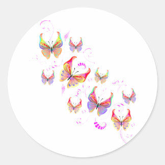 Butterfly Swirl Classic Round Sticker
