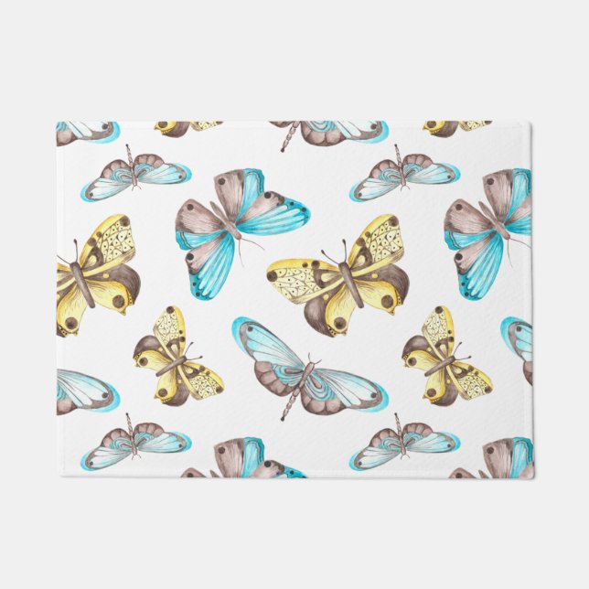 Butterfly Symmetry Art Doormat (Front)
