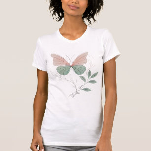 Butterfly T-shirt Freedom Quote Green and Black