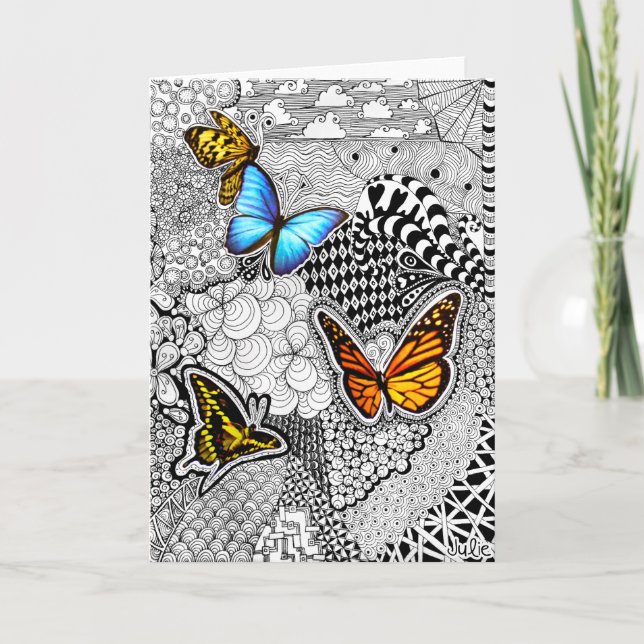 Butterfly Tangle Greeting Card (Front)