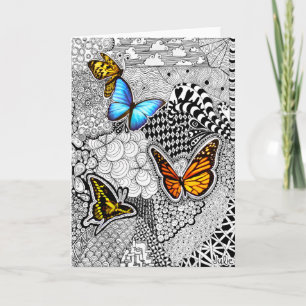 Butterfly Tangle Greeting Card