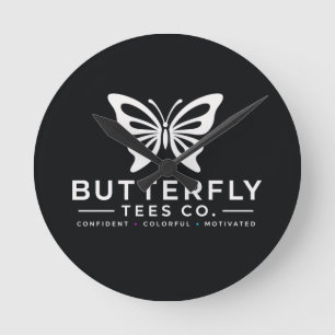 Butterfly Tees Co. 0047688-WTL6 Round Clock