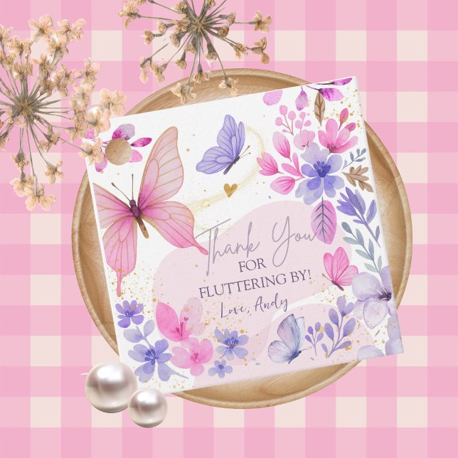 Butterfly Thank You Birthday Fluttering Favour Tag (Creator Uploaded)