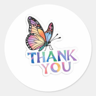 Butterfly Thank You Classic Round Sticker