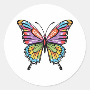 Butterfly Thank You  Classic Round Sticker