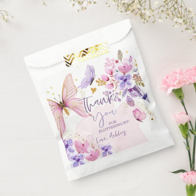 Butterfly Thank You Fluttering By Girl Birthday Favour Bag (Sealed)