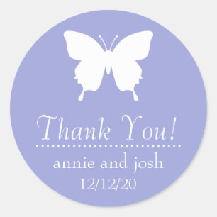 Butterfly Thank You Labels (Violet Purple)