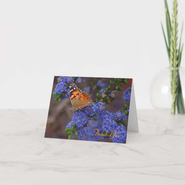 butterfly Thank You Note Card (Front)
