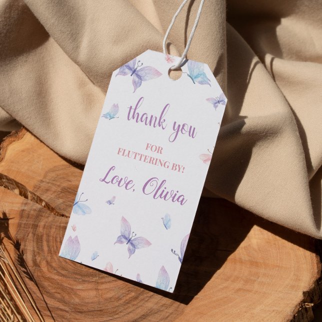 Butterfly Thank You Tag Fluttering By Favour Tag (Creator Uploaded)