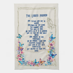 Butterfly The Lord's Prayer  Tea Towel