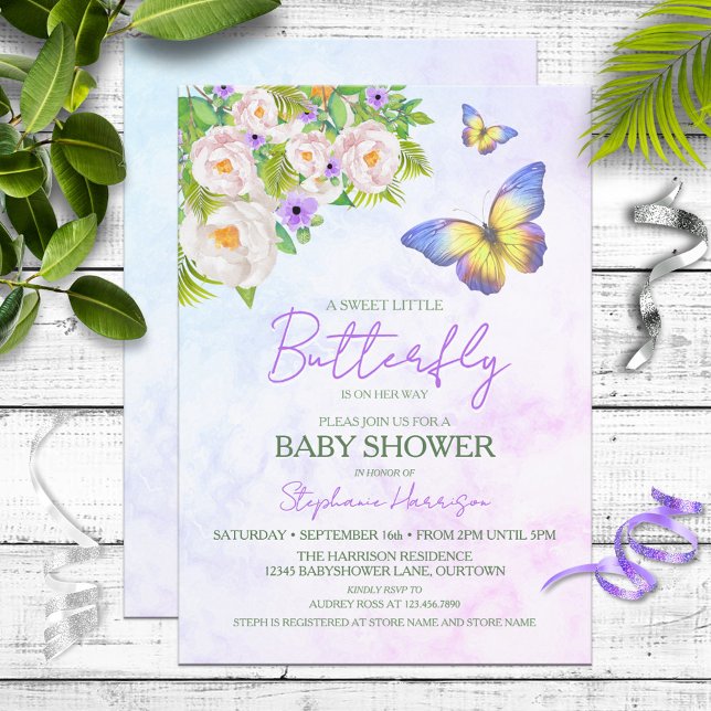 Butterfly Theme Baby Shower Invitations (Creator Uploaded)