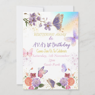 Butterfly Theme Birthday Invitation