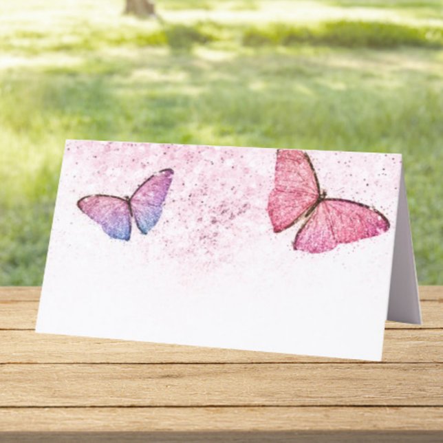 Butterfly Theme Girl Birthday Party Food Tents Place Card (Creator Uploaded)