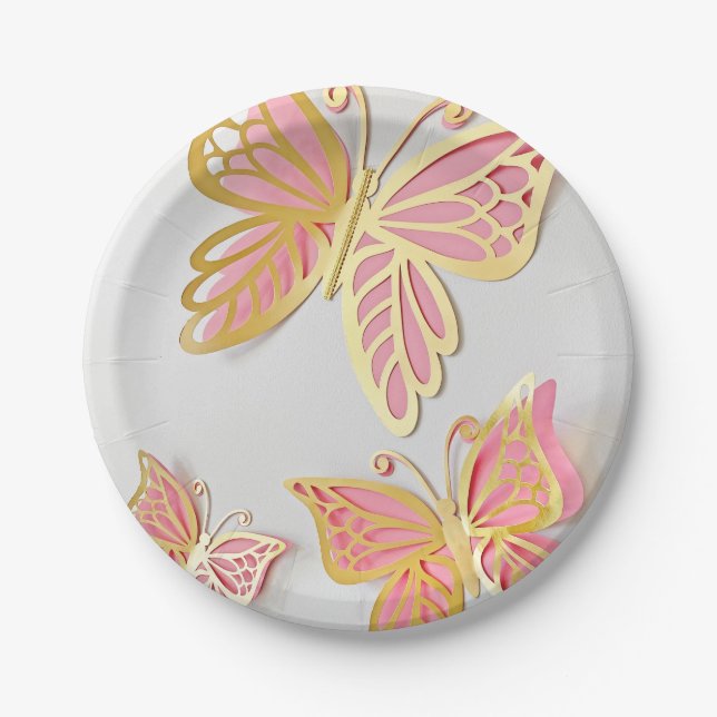 Butterfly theme party plates  (Front)
