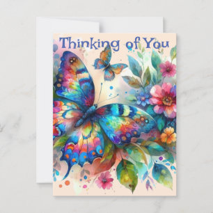 Butterfly Thinking of You Personalised  Postcard