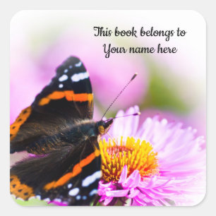 Butterfly "This book belongs to" sticker