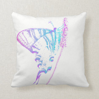 Butterfly Throw Cushion in teal and pink