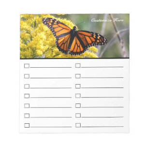 Butterfly To Do List or Grocery List Notepad