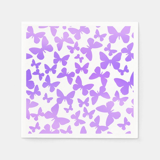 Butterfly Toss (Lavender) Napkin (Front)