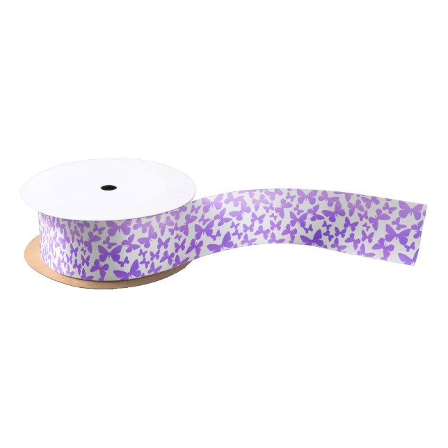 Butterfly Toss (Lavender) Satin Ribbon (Spool)