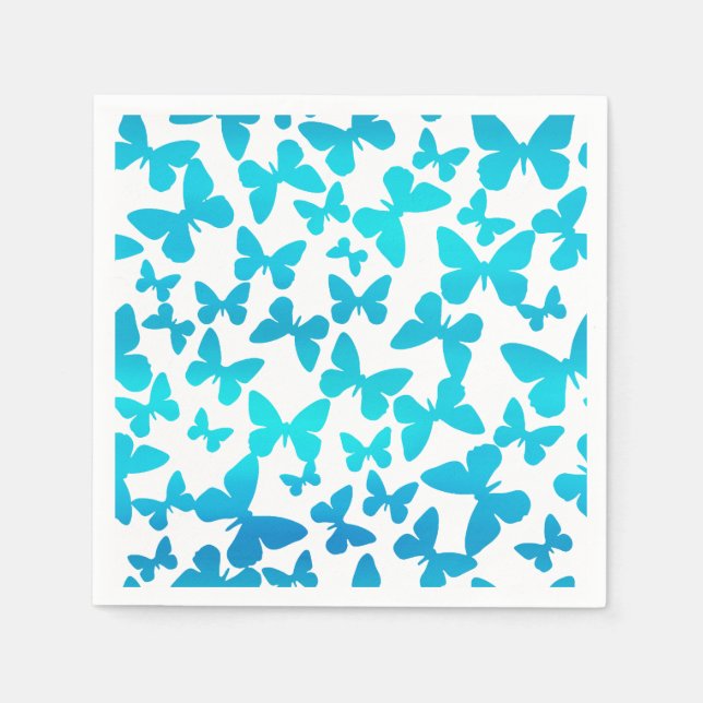 Butterfly Toss (Teal) Napkin (Front)
